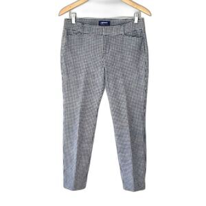 OLD NAVY Mid-Rise Pixie Pant Black White Checkered Gingham Pattern size 6R